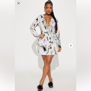 Fashion Nova Lisa Plisse Shirt Dress